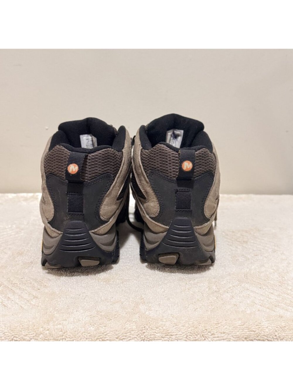 Merrell Men's Moab Mid Hiking Boots Gray Brown Suede Vibram Waterproof US 8 - Picture 4 of 7